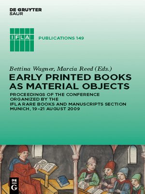 cover image of Early Printed Books as Material Objects